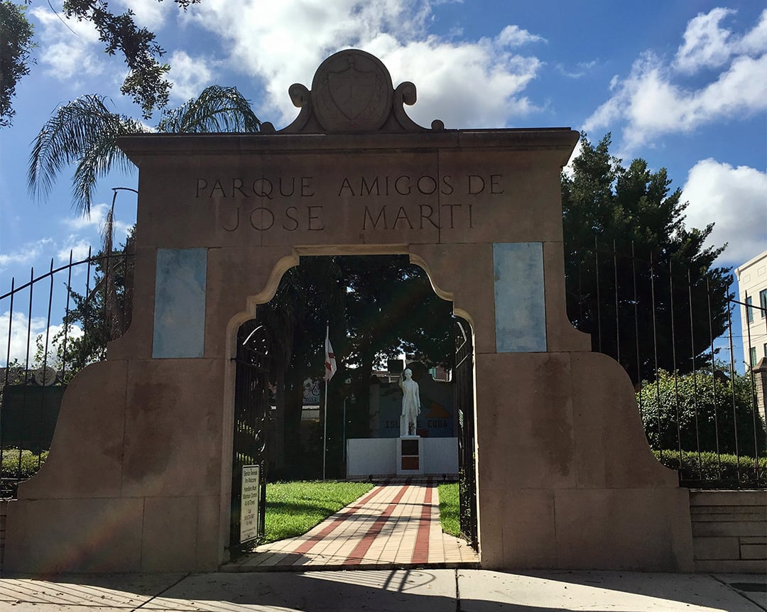 Cuban territory since 1956, this 0.14-acre urban park pays homage to Cuban national hero Jose Marti.