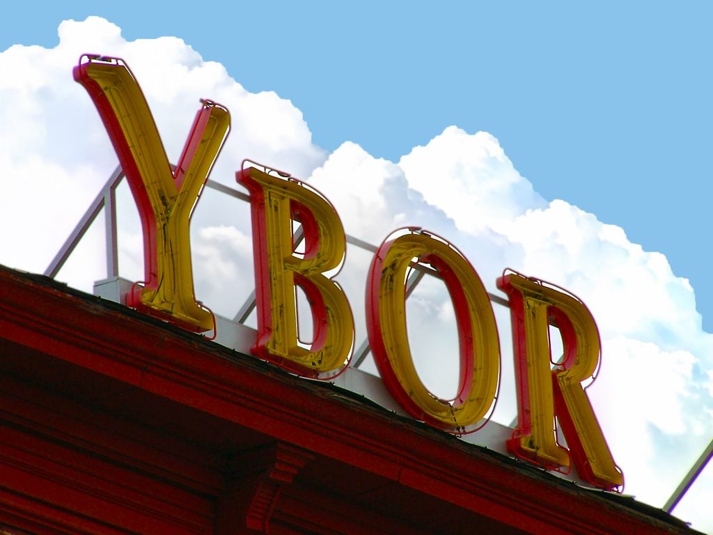 Sign atop the Stantec Building, originally built in 1895 as the historic J. Seidenberg & Co. cigar factory.
